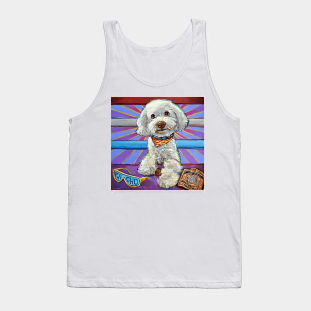 Savagely Adorable Macho Dog Tank Top by RobertPhelpsArt